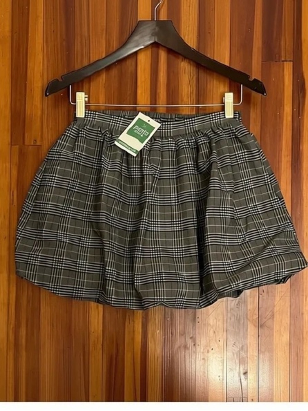 NWT Pants Store Plaid Bubble Mini Skirt Size S